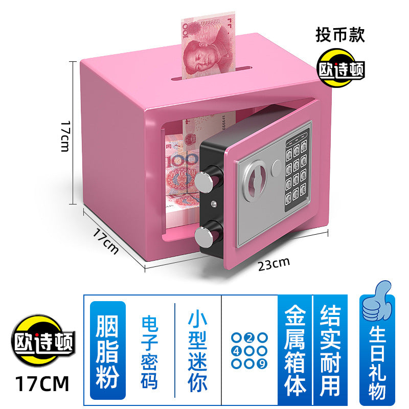 Metal Piggy Bank Safe Home Safe Mini Small Kidsren's Password Anti-theft Piggy Bank Birthday Gift