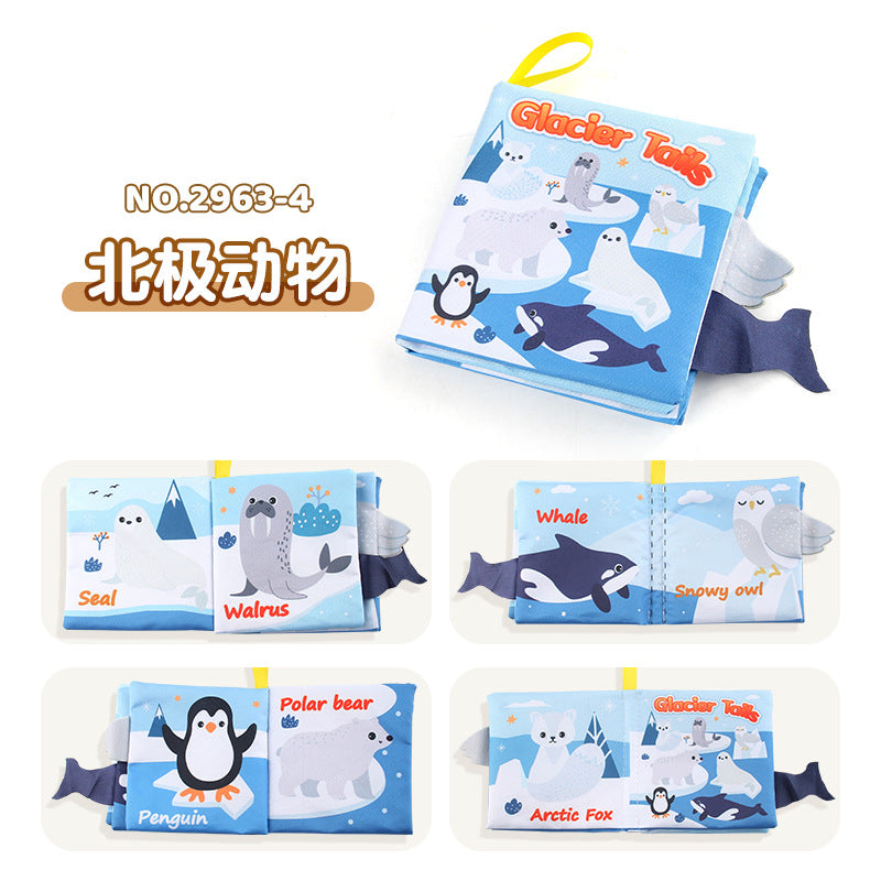 SOURCE manufacturer 4-Page 8-side cross-border baby cloth book tearable early education educational baby cloth book Science and Education toys