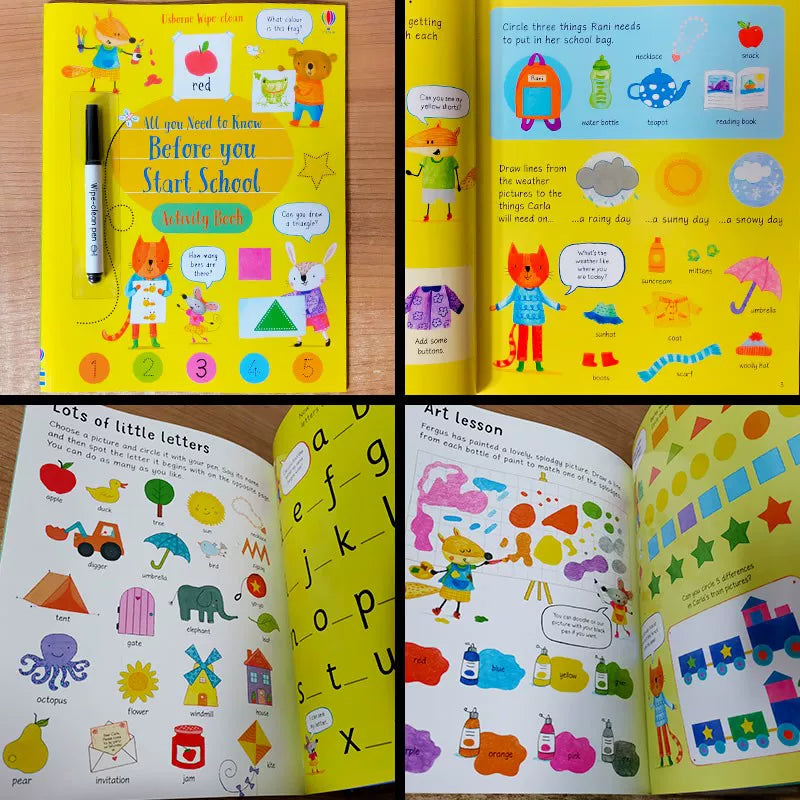 Erasable and reusable English learning workbook