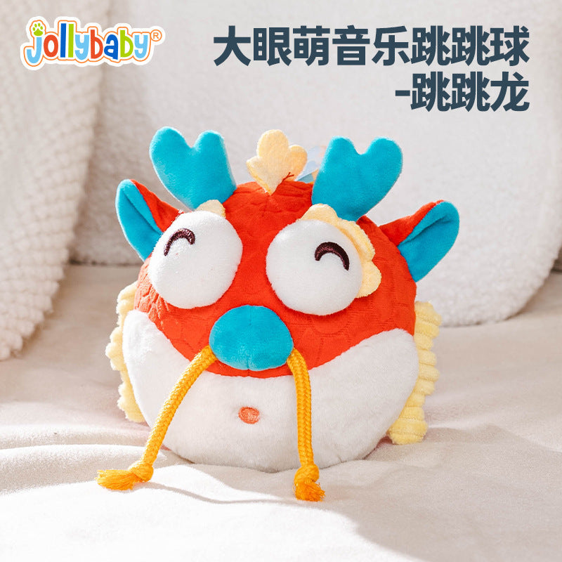 Jollybaby Newborn Baby Puzzle Soothing Plush Baby Toy Music Jumping Ball Baby Hand Grab Ball