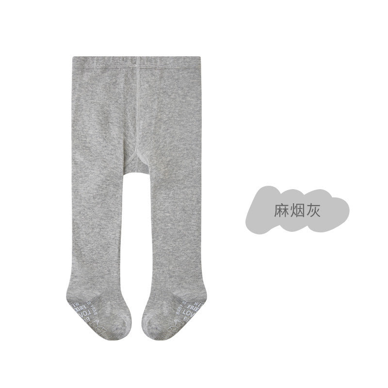 Children's Pantyhose Spring & Fall New Large Pp Pure Color Girls' Jumpsuits Boneless Antibacterial Infant Outer Leggings