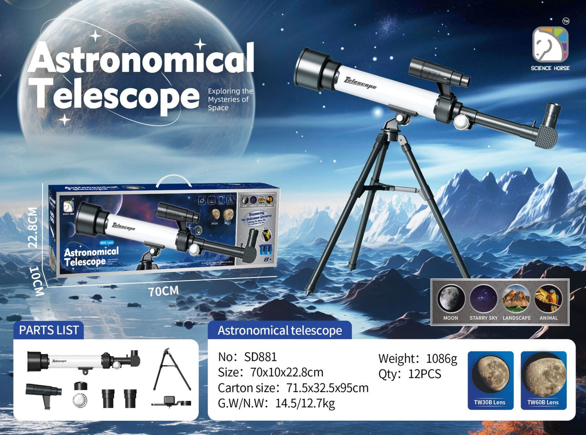 Xueyouma Astronomical Telescope Kidsren's Stargazing High-Definition Scenery Professional Outdoor Star Hunting Student Birthday Gift Toy