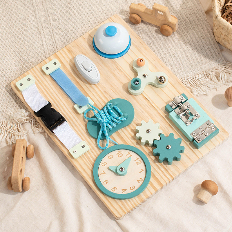 Children’s Montessori Wooden Busy Table Game Bead Stringing Building Blocks Educational Toy for Preschool Hand-Eye Coordination (Copy)