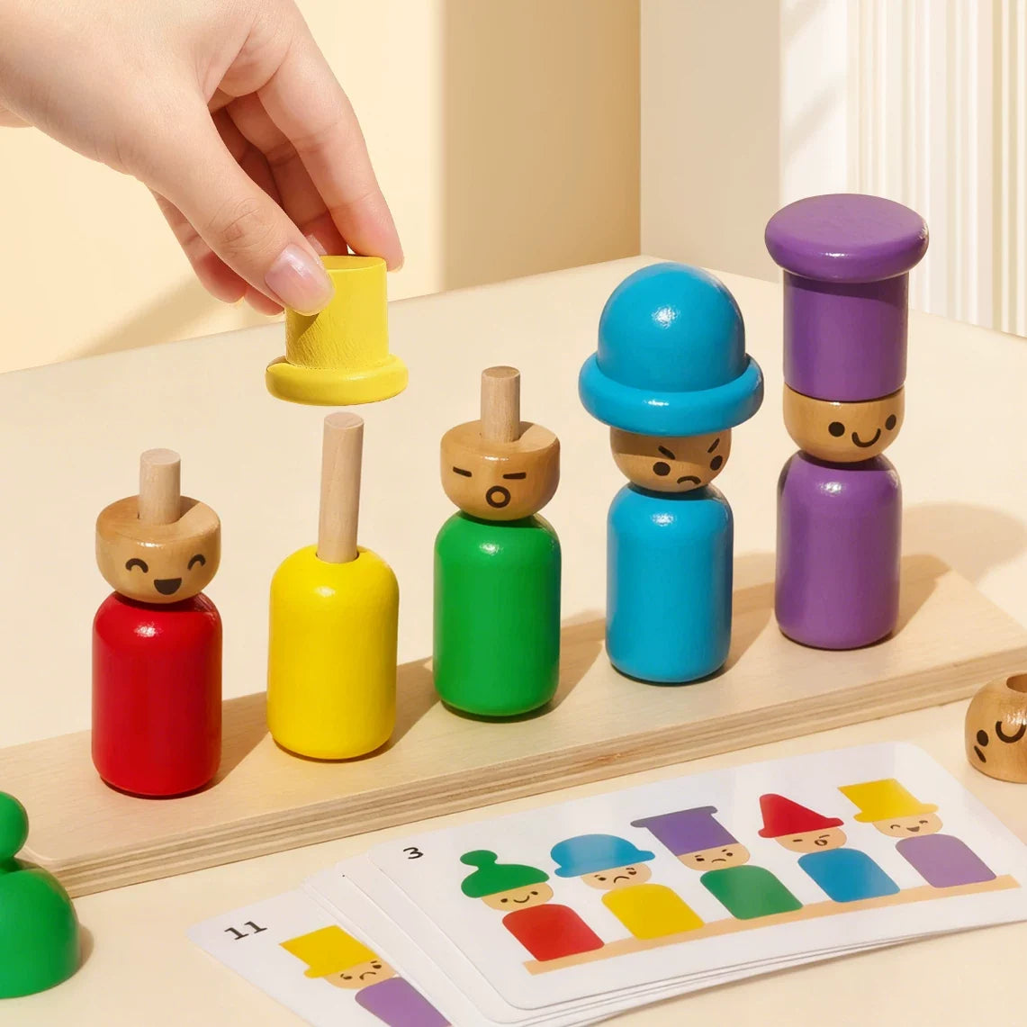 Montessori early childhood education toys for children's thinking training, wooden building blocks