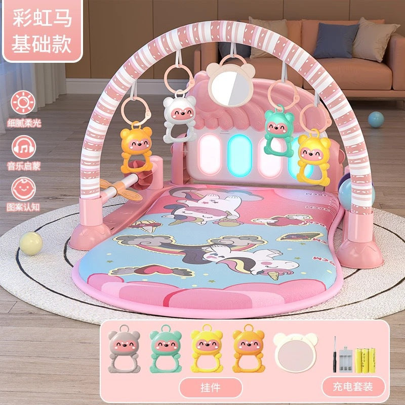 Baby Pedal Piano Toy Fitness Stand Early Education Educational Toy for Boys and Girls 0-3 Years Old Gift for Bouncing Babies