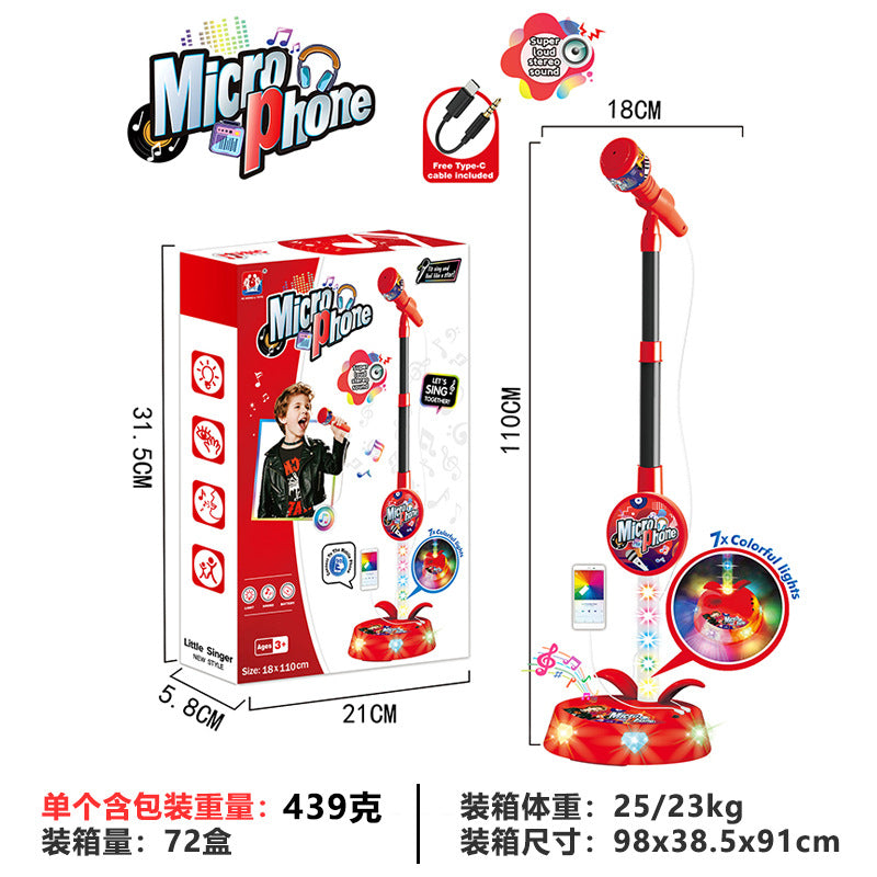 Cross-Border Children's Microphone Toy with Cool 7 Lights and Music for Boys and Girls, Amazon Singing Machine Toy