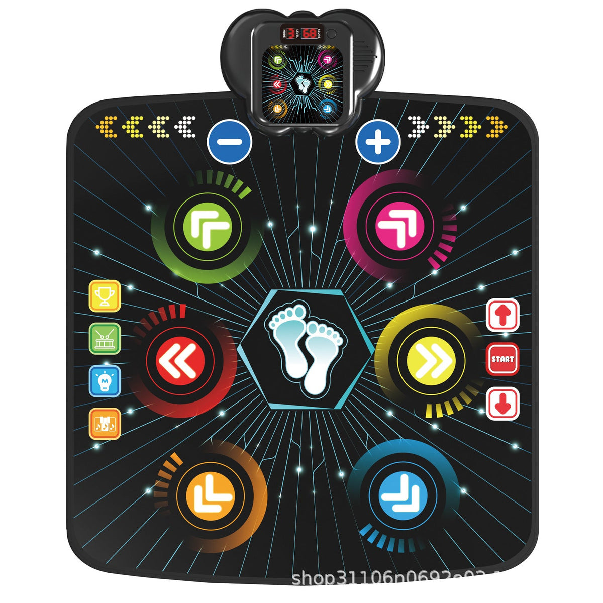 Cross-Border New Model Bluetooth Light-Up Children's Dance Mat, Home-Use Foot-Operated Music Mat, Baby Outdoor Exercise Early Education Toy