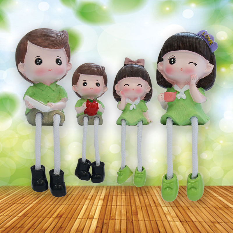 Cross-border couple hanging feet doll home decoration resin crafts decoration four family gift girlfriends Qixi
