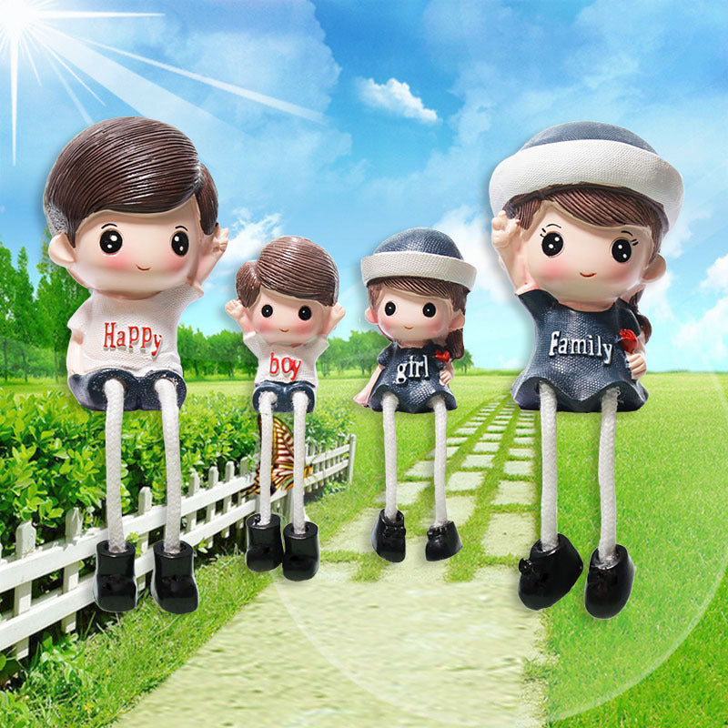 Cross-border couple hanging feet doll home decoration resin crafts decoration four family gift girlfriends Qixi