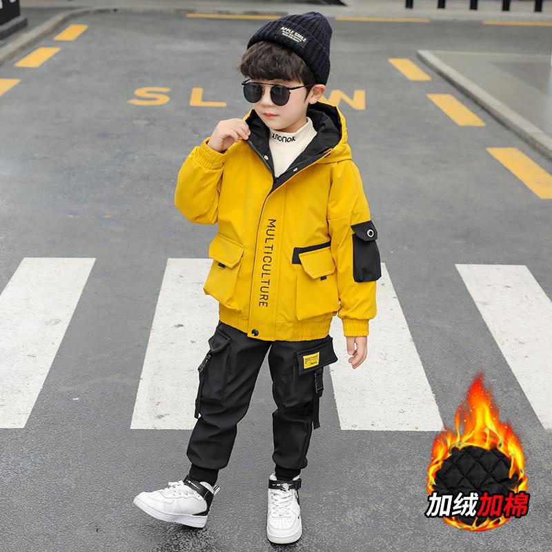 Boys' Autumn Outfit Set 2026 New Style Spring Autumn Winter Children's Pants and Jacket Trendy