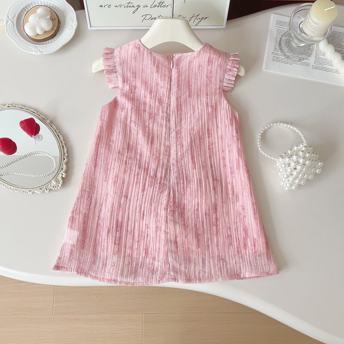 2025 Summer New Korean Girls Cute Three-Dimensional Flower Sleeveless Dress Girls Casual Daily Dress