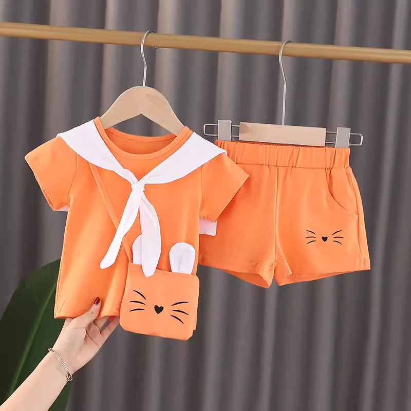 Dyct Girls' Outfit Spring 2026 New Stylish Baby Clothes Toddler Pants Spring and Autumn Children's Denim Set Three