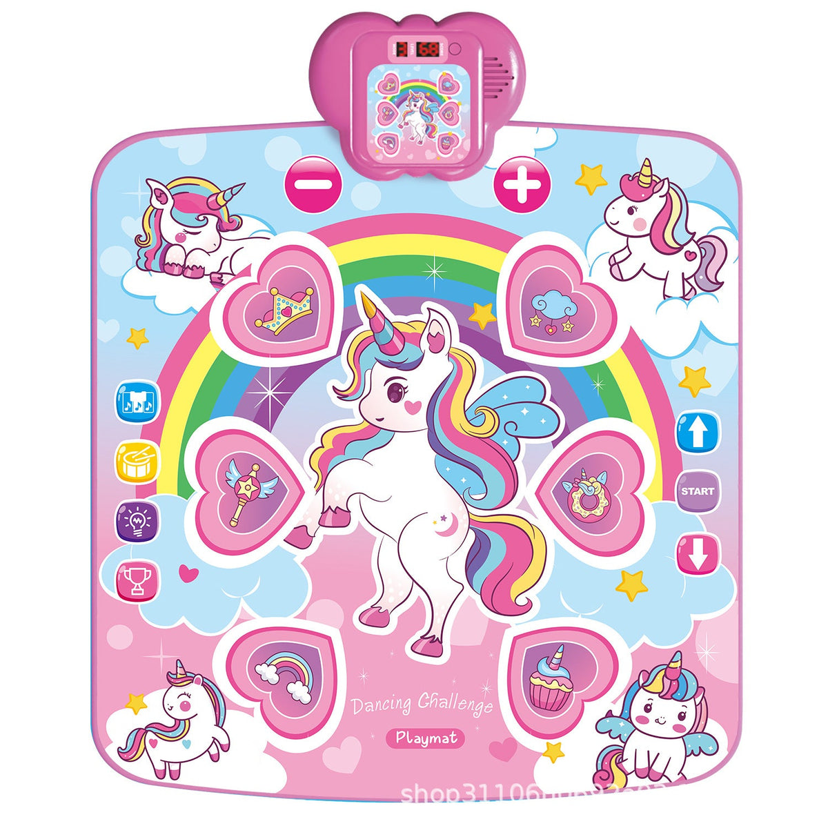 Cross-Border New Model Bluetooth Light-Up Children's Dance Mat, Home-Use Foot-Operated Music Mat, Baby Outdoor Exercise Early Education Toy