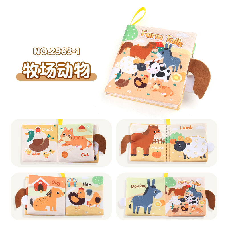 SOURCE manufacturer 4-Page 8-side cross-border baby cloth book tearable early education educational baby cloth book Science and Education toys