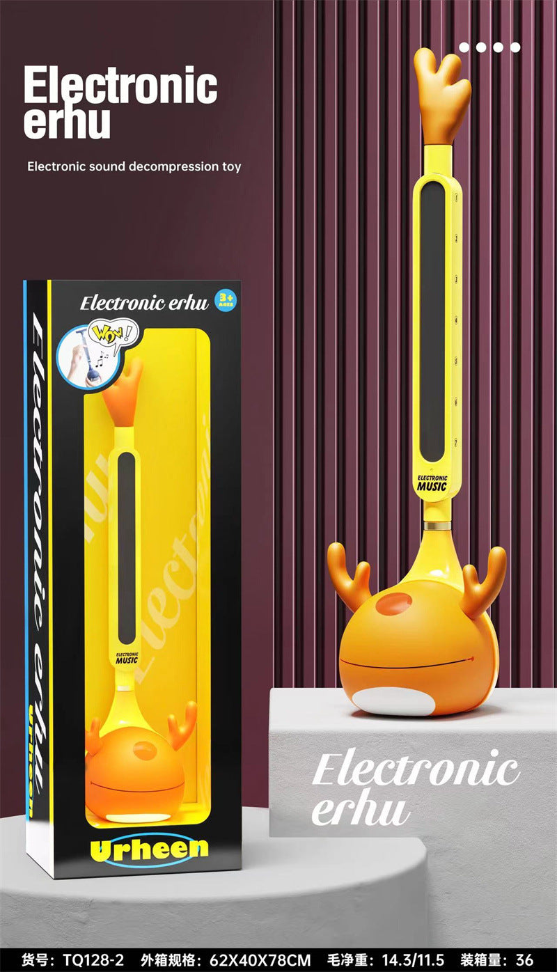 Cross-Border Popular Electronic Guitar Erhu Children's Musical Instrument Tadpole Note Creative Electronic Magic Sound Internet Celebrity Same Toy