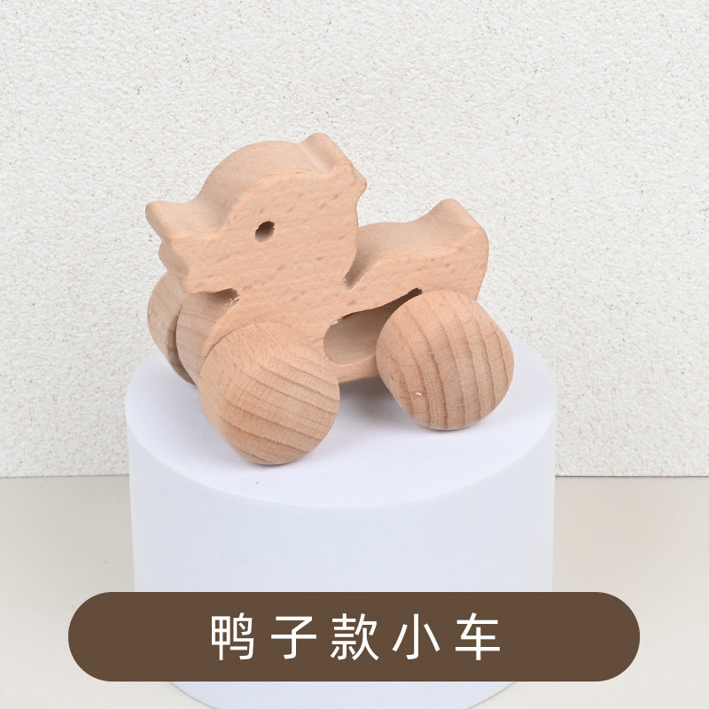 Baby log animal shape CAR children's early education grasping inertia practice hand push car educational toys