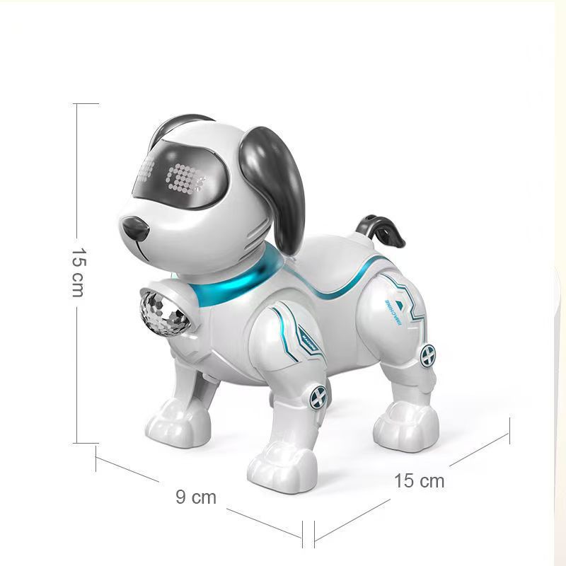 Cross-Border Popular Traction Electric Dog Simulation Mechanical Dog Children's Early Education Toys Baby Puppy with Light Toys