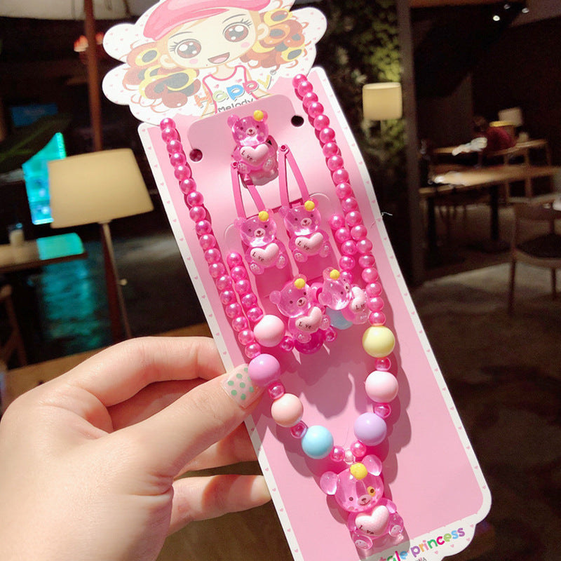 Children's jewelry baby cartoon cute fruit pendant bracelet suit birthday gift box in stock wholesale