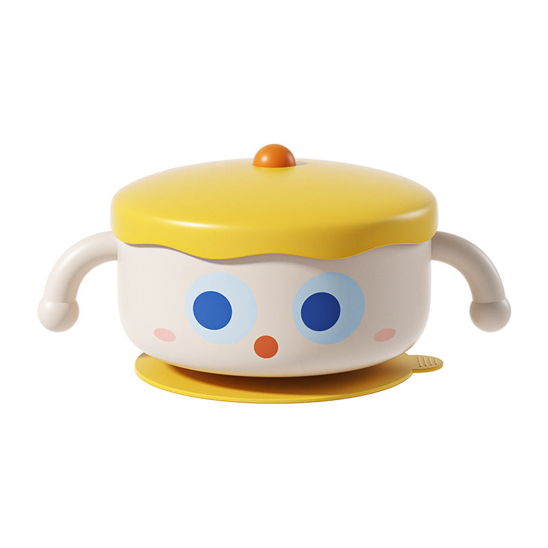 Big Eyes Baby Food Bowl Heat Preservation Bowl Baby Special Children's Tableware Full set of Suction Cup Rice Bowl Anti-fall and Anti-scalding