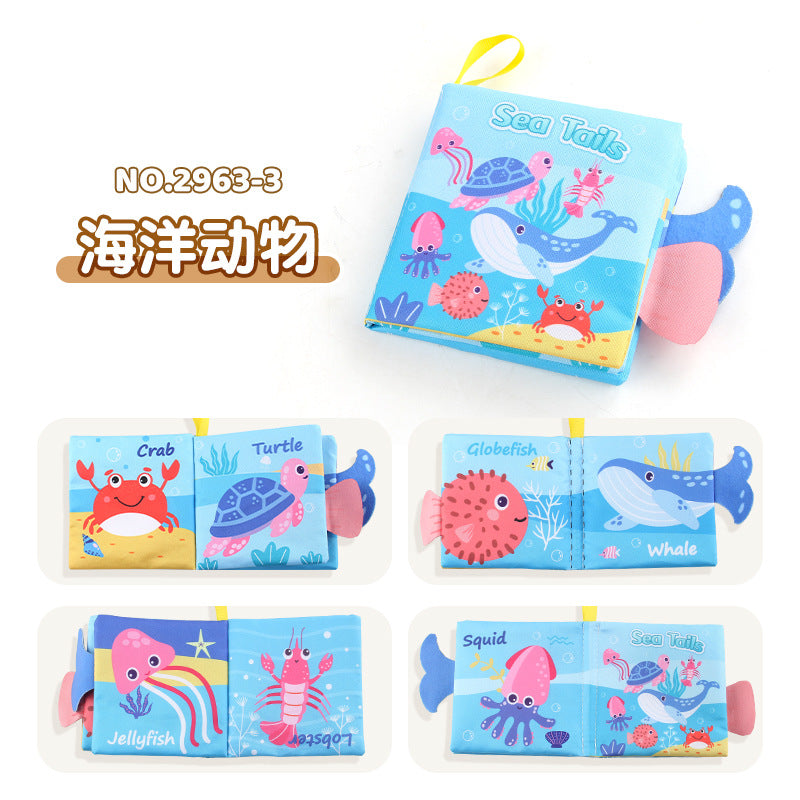 SOURCE manufacturer 4-Page 8-side cross-border baby cloth book tearable early education educational baby cloth book Science and Education toys