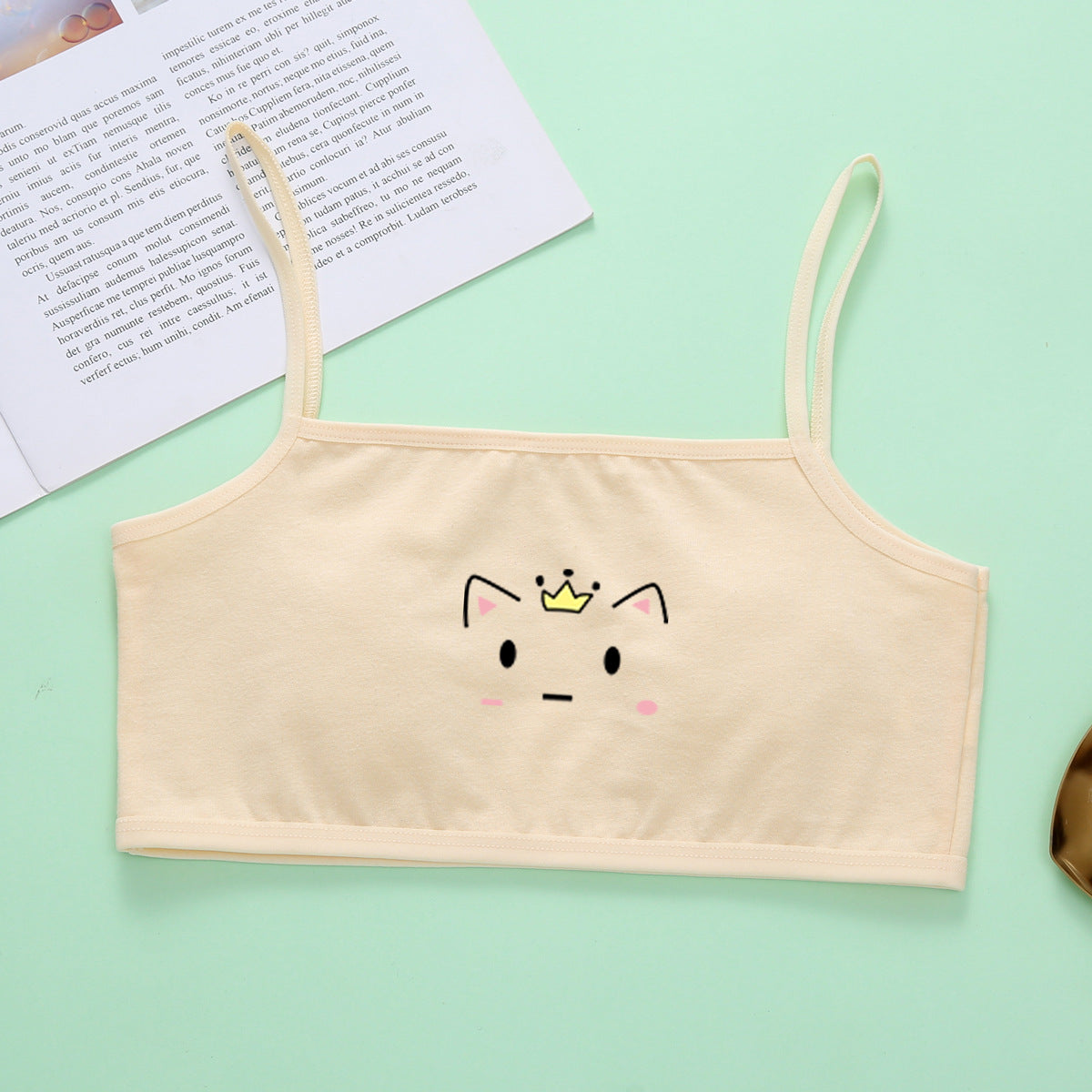 Girls' Underwear Developmental Primary School Pupils Pure Cotton 12 Years Old 9 Years Old 8 Junior High School Students Less Girls Bra Children's Sling Thin