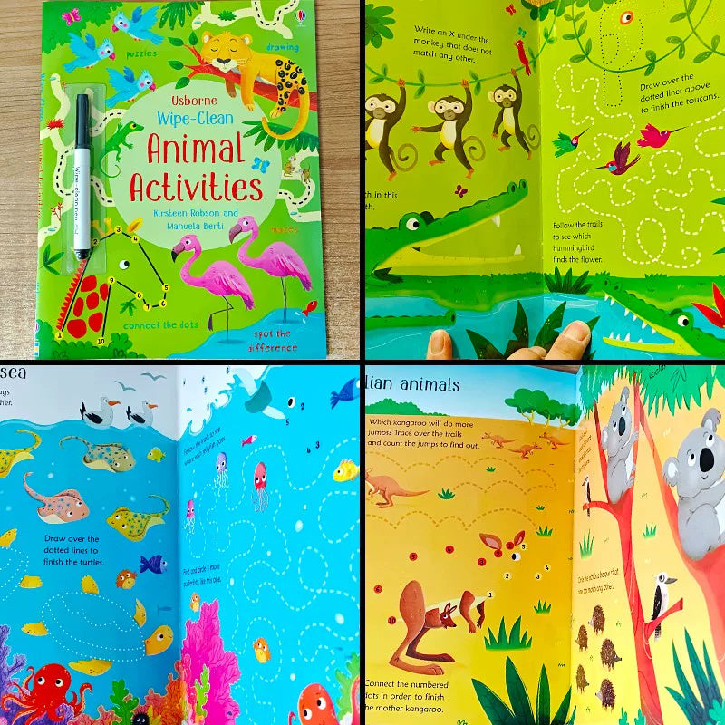 Erasable and reusable English learning workbook