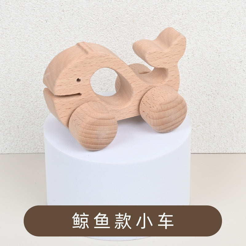 Baby log animal shape CAR children's early education grasping inertia practice hand push car educational toys