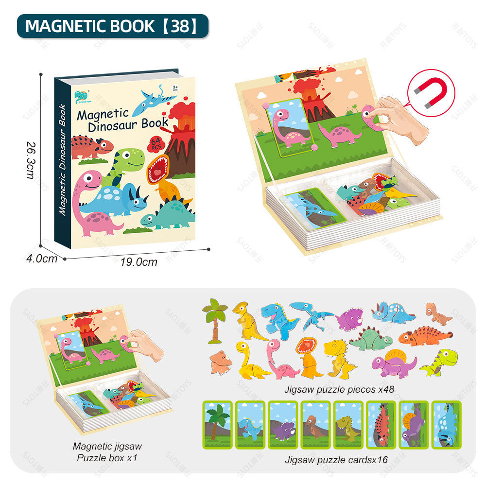 <best selling in north america> Diy puzzle magnetic puzzle book amazon baby and young children magnetic stick early education toy gift