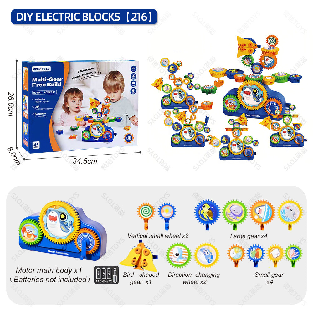 <Supermarket Hot Sale> Versatile Electric Gear Building Blocks Cross-Border Indoor Parent-Child Educational Toy Gift for Children Aged 3-6