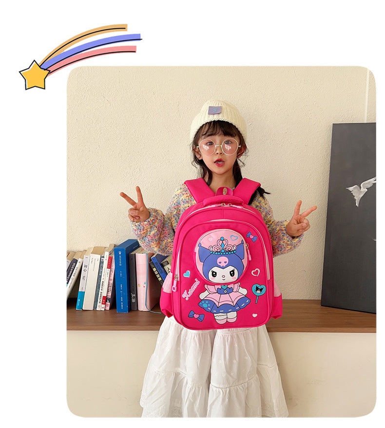 2024 New Sanrio Kuromi Cute Student School Bag Cartoon 3d Stereo Kindergarten Backpack Children's Travel Bag Gift - Baby's