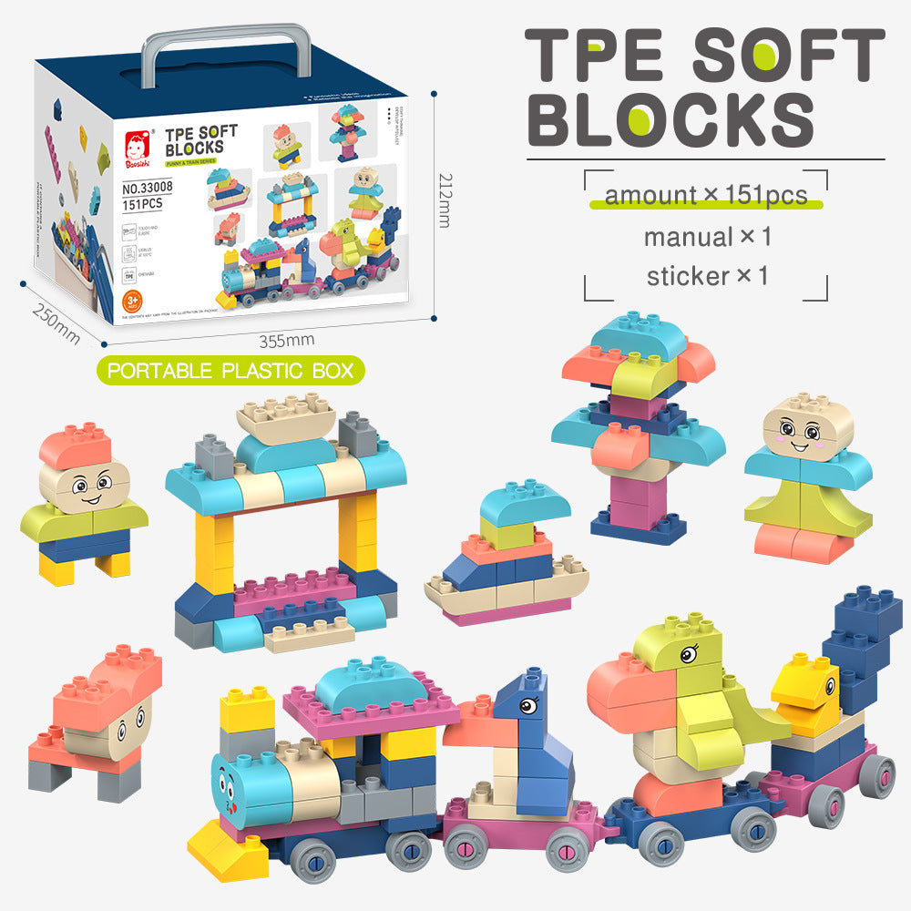 <portable gift box> large particle soft rubber particle gift box toys 0-3 years old cross-border early childhood education toys and gifts