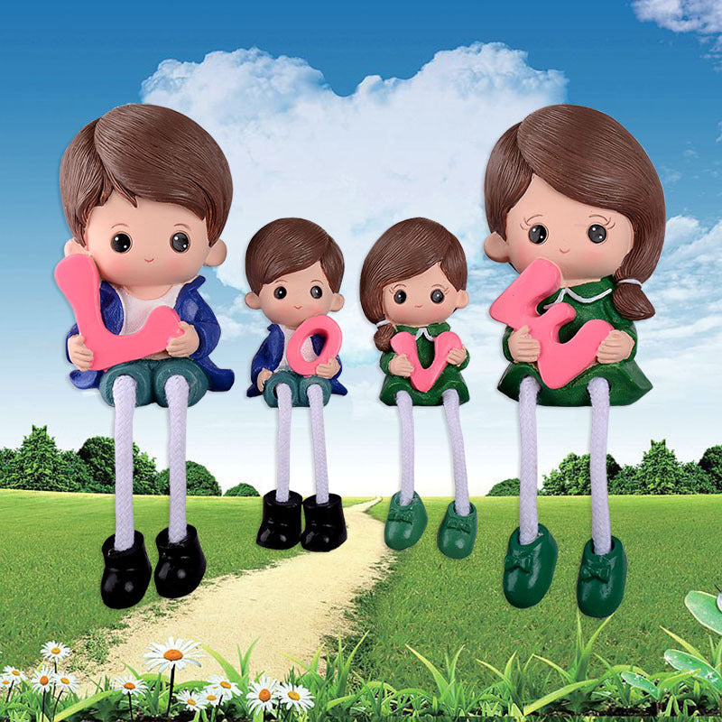Cross-border couple hanging feet doll home decoration resin crafts decoration four family gift girlfriends Qixi