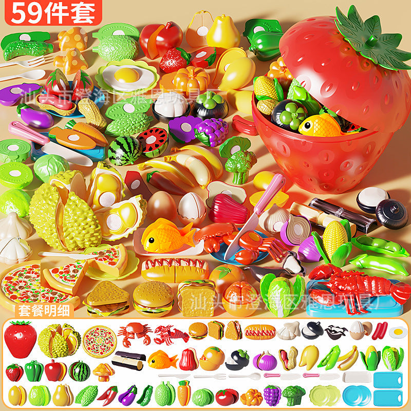 Cutting and Chewing Toy Vegetable Simulation for Children, Peelable Large Fruit for Babies and Toddlers to Chew on