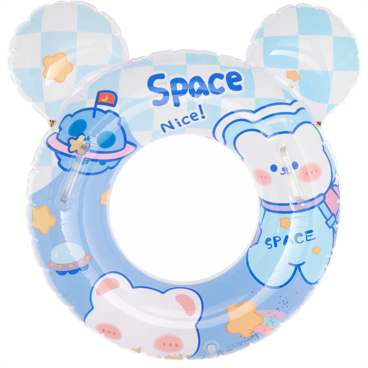 New children's pink rainbow horse sequins swimming ring inflatable water cute unicorn children's sponge bottom seat ring