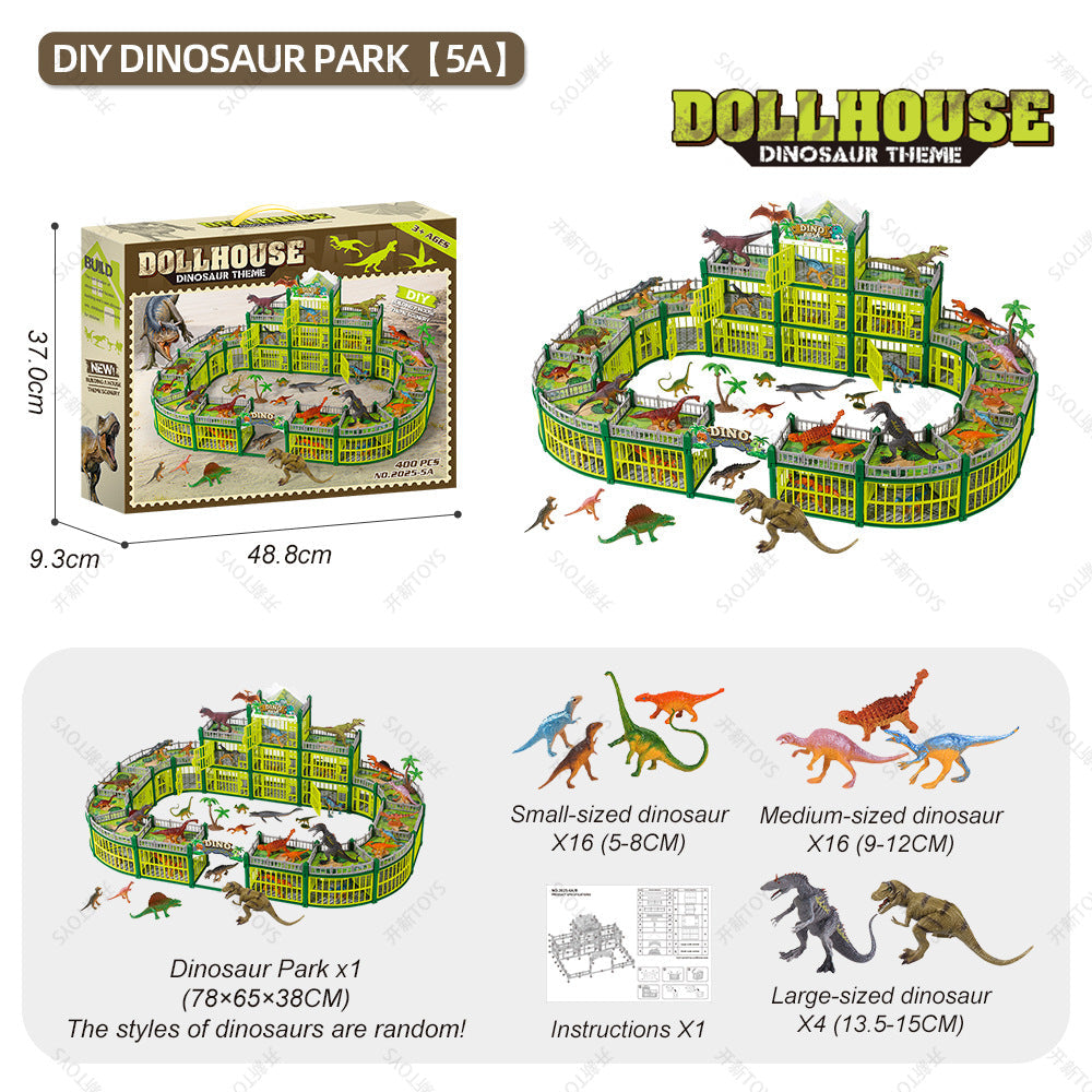 <Portable Gift Box>Diy Dinosaur Villa Assembling Toy Amazon Boys Educational Toy Gift 3-8 Years Old