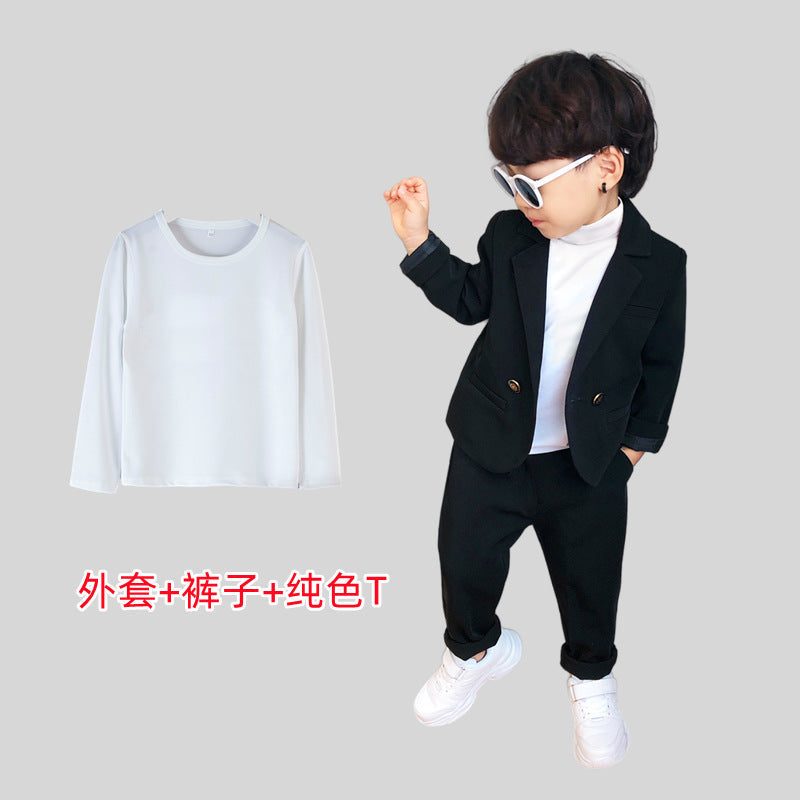 Boys' Suit suit Baby Autumn Western Style Korean Style Small Suit British Style Casual Handsome Flower Girl Host Dress