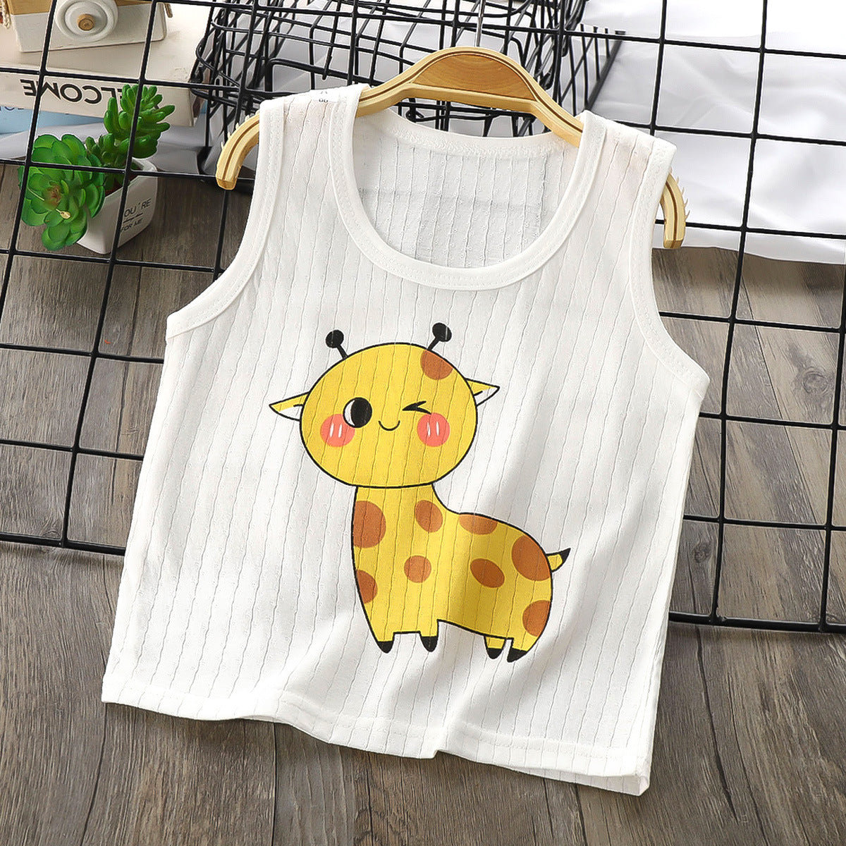 Children's Vest Pure Cotton Sling Summer Thin Children's Wear Tops for Boys and Girls Baby Sleeveless T-shirt Base Shirt Clothes