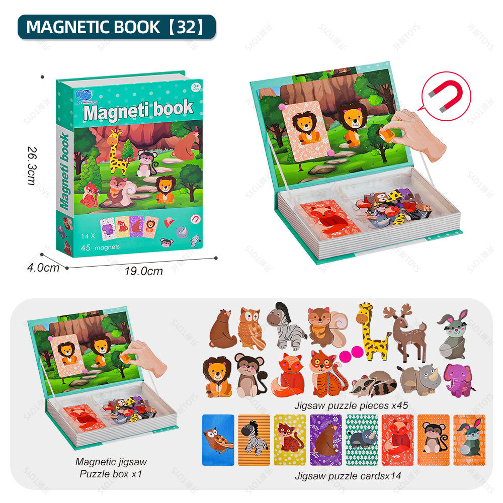 <best selling in north america> Diy puzzle magnetic puzzle book amazon baby and young children magnetic stick early education toy gift