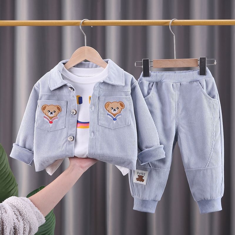 2026 New Spring and Autumn Clothing Set for Baby Boys, Three-Piece Set for 0-5 Years Old Infants and Toddlers, Casual Trendy Style