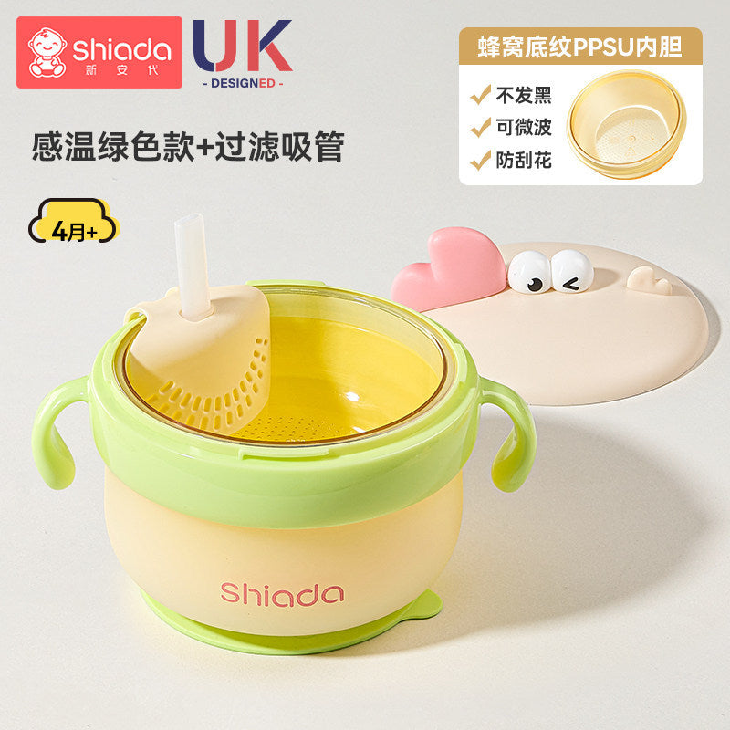 Baby Food Supplement Bowl, Specially Designed for Infants and Young Children, with Constant Temperature Water Injection and Insulation, Suitable for Eating Out, Complete Set of Utensils