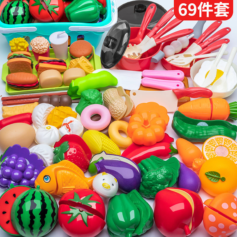 Cutting and Chewing Toy Vegetable Simulation for Children, Peelable Large Fruit for Babies and Toddlers to Chew on