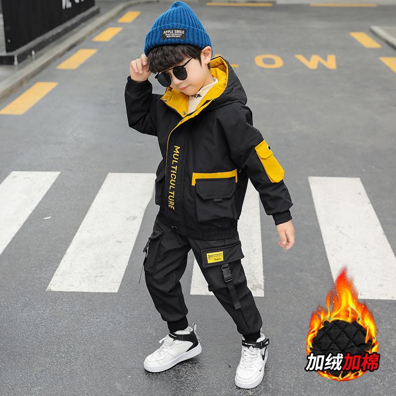 Boys' Autumn Outfit Set 2026 New Style Spring Autumn Winter Children's Pants and Jacket Trendy
