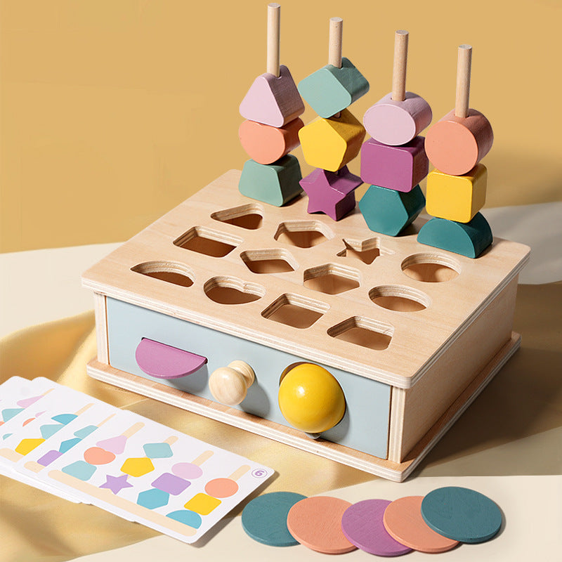 Montessori Classification Early Education Coin Box Baby Color Cognitive Shape Building Blocks Matching Teaching Aware Baby Children Educational Toys
