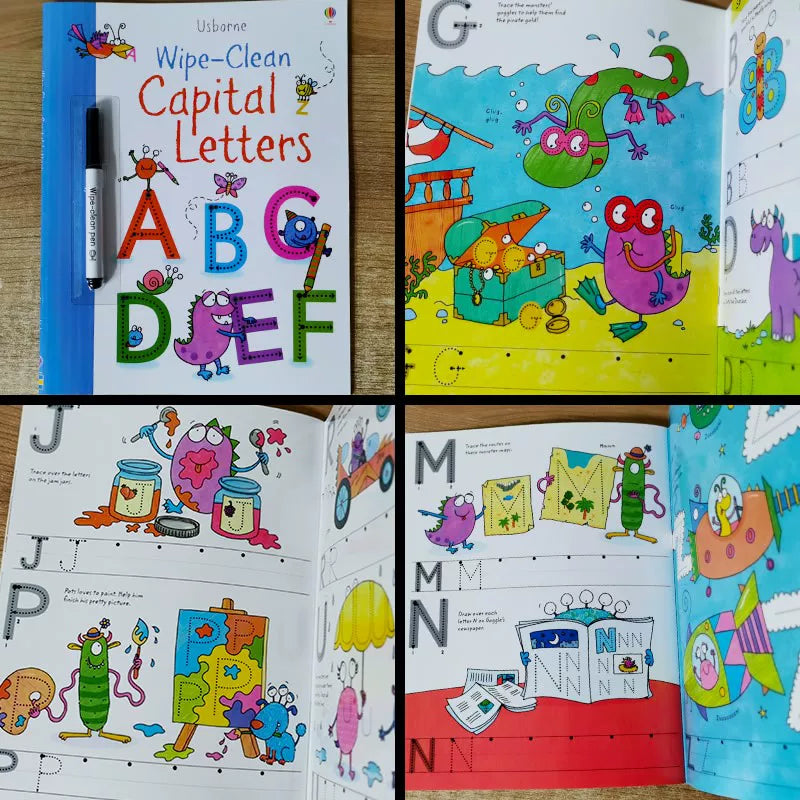 Erasable and reusable English learning workbook