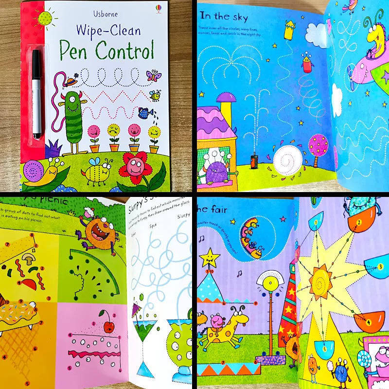 Erasable and reusable English learning workbook