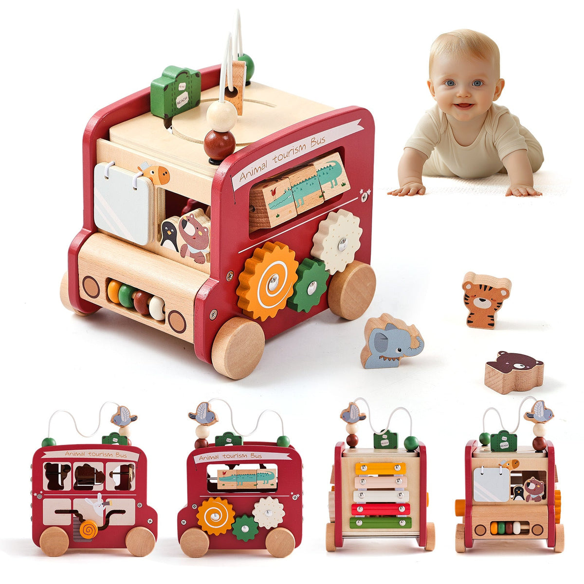 Amazon Baby Early Education Educational Wooden Toys Stacked Rocket Boys and Girls House Castle Mating Toys