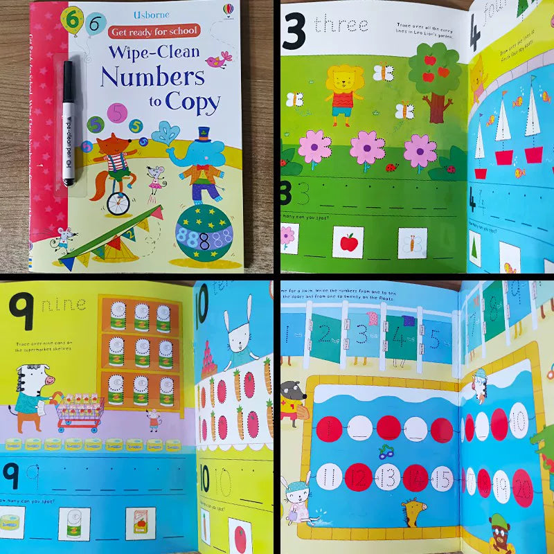 Erasable and reusable English learning workbook
