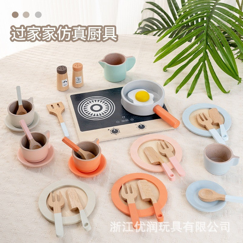 Children's Food Toy Set Baby Household Wooden Cutting Knife and Cutting Board Combination Tool Kitchen Tableware Toy