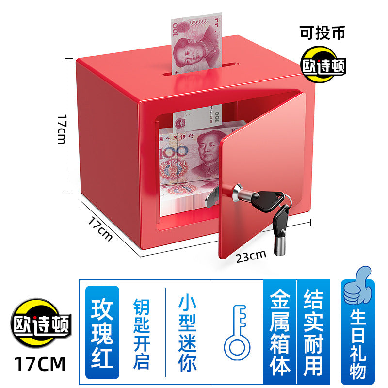 Metal Piggy Bank Safe Home Safe Mini Small Kidsren's Password Anti-theft Piggy Bank Birthday Gift