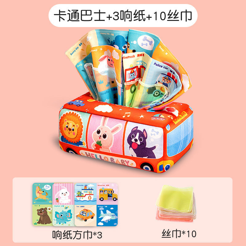 Tissue Paper Toy for Babies 0-1 Years Old, Chewable Cloth Book, Fun for Babies over 6 Months, Tearable Book for Babies